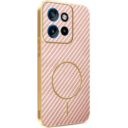 Phonesta Luxury Carbon Fiber Back Cover hoesje met MagSafe voor Motorola Edge 60 Neo/Edge 50 Neo / ThinkPhone 25 - Roze