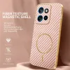 Phonesta Luxury Carbon Fiber Back Cover hoesje met MagSafe voor Motorola Edge 60 Neo/Edge 50 Neo / ThinkPhone 25 - Roze 3