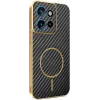 Phonesta Luxury Carbon Fiber Back Cover hoesje met MagSafe voor Motorola Edge 60 Neo/Edge 50 Neo / ThinkPhone 25 - Zwart