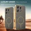 Phonesta Luxury Carbon Fiber Back Cover hoesje met MagSafe voor Motorola Edge 50 Pro - Bruin 4