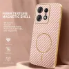Phonesta Luxury Carbon Fiber Back Cover hoesje met MagSafe voor Motorola Edge 50 Pro - Roze 2