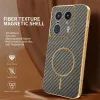Phonesta Luxury Carbon Fiber Back Cover hoesje met MagSafe voor Motorola Edge 50 Ultra - Bruin 2