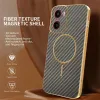 Phonesta Luxury Carbon Fiber Back Cover hoesje met MagSafe voor Motorola Moto G05 / Moto E15 - Bruin 2