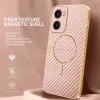 Phonesta Luxury Carbon Fiber Back Cover hoesje met MagSafe voor Motorola Moto G05 / Moto E15 - Roze 2
