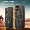 Phonesta Luxury Carbon Fiber Back Cover hoesje met MagSafe voor Motorola Moto G05 / Moto E15 - Zwart 4