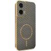 Phonesta Luxury Carbon Fiber Back Cover hoesje met MagSafe voor Motorola Moto G35 - Bruin 0