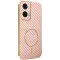 Phonesta Luxury Carbon Fiber Back Cover hoesje met MagSafe voor Motorola Moto G35 - Roze
