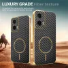 Phonesta Luxury Carbon Fiber Back Cover hoesje met MagSafe voor Motorola Moto G35 - Zwart 4