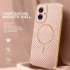 Phonesta Luxury Carbon Fiber Back Cover hoesje met MagSafe voor Motorola Moto G55 - Roze 2