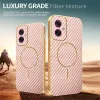Phonesta Luxury Carbon Fiber Back Cover hoesje met MagSafe voor Motorola Moto G55 - Roze 4