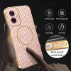 Phonesta Luxury Carbon Fiber Back Cover hoesje met MagSafe voor Motorola Moto G55 - Roze 6