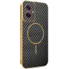 Phonesta Luxury Carbon Fiber Back Cover hoesje met MagSafe voor Motorola Moto G55 - Zwart 0