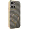 Phonesta Luxury Carbon Fiber Back Cover hoesje met MagSafe voor Motorola Moto G75 - Bruin 0
