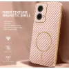 Phonesta Luxury Carbon Fiber Back Cover hoesje met MagSafe voor Motorola Moto G85 - Roze 2