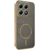 Phonesta Luxury Carbon Fiber Back Cover hoesje met MagSafe voor Xiaomi 14T - Bruin 0