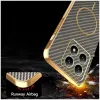 Phonesta Luxury Carbon Fiber Back Cover hoesje met MagSafe voor Xiaomi 14T - Bruin 6