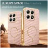 Phonesta Luxury Carbon Fiber Back Cover hoesje met MagSafe voor Xiaomi 14T - Roze 3