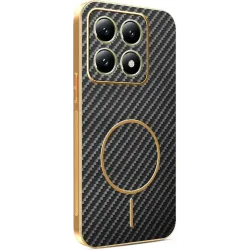 Phonesta Luxury Carbon Fiber Back Cover hoesje met MagSafe voor Xiaomi 14T - Zwart