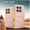 Phonesta Luxury Carbon Fiber Back Cover hoesje met MagSafe voor Xiaomi 14T Pro - Roze 3
