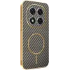 Phonesta Luxury Carbon Fiber Back Cover hoesje met MagSafe voor Xiaomi Redmi Note 14 Pro 5G / Xiaomi Poco X7 - Bruin 0