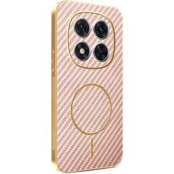 Phonesta Luxury Carbon Fiber Back Cover hoesje met MagSafe voor Xiaomi Redmi Note 14 Pro 5G / Xiaomi Poco X7 - Roze
