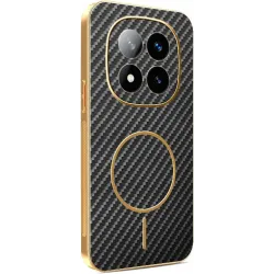 Phonesta Luxury Carbon Fiber Back Cover hoesje met MagSafe voor Xiaomi Redmi Note 14 Pro Plus - Zwart