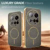 Phonesta Luxury Carbon Fiber Back Cover hoesje met MagSafe voor Xiaomi 15 Ultra - Bruin 4