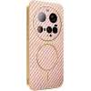 Phonesta Luxury Carbon Fiber Back Cover hoesje met MagSafe voor Xiaomi 15 Ultra - Roze 0