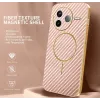 Phonesta Luxury Carbon Fiber Back Cover hoesje met MagSafe voor Xiaomi Poco F7 Pro - Roze 1