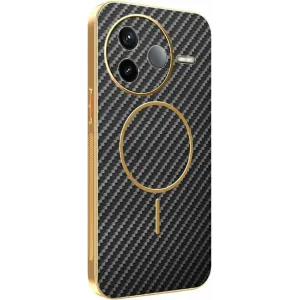 Phonesta Luxury Carbon Fiber Back Cover hoesje met MagSafe voor Xiaomi Poco F7 Pro - Zwart