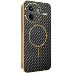 Phonesta Luxury Carbon Fiber Back Cover hoesje met MagSafe voor Xiaomi Poco F7 Ultra - Zwart