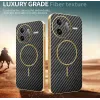 Phonesta Luxury Carbon Fiber Back Cover hoesje met MagSafe voor Xiaomi Poco F7 Ultra - Zwart 3