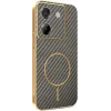 Phonesta Luxury Carbon Fiber Back Cover hoesje met MagSafe voor Xiaomi Poco M7 Pro - Bruin 0