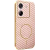 Phonesta Luxury Carbon Fiber Back Cover hoesje met MagSafe voor Xiaomi Poco M7 Pro - Roze 0