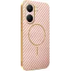 Phonesta Luxury Carbon Fiber Back Cover hoesje met MagSafe voor Xiaomi Poco X7 Pro - Roze 0