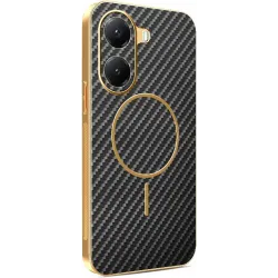 Phonesta Luxury Carbon Fiber Back Cover hoesje met MagSafe voor Xiaomi Poco X7 Pro - Zwart