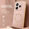 Phonesta Luxury Carbon Fiber Back Cover hoesje met MagSafe voor Xiaomi Redmi Note 14 4G 164.8mm - Roze 2