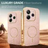 Phonesta Luxury Carbon Fiber Back Cover hoesje met MagSafe voor Xiaomi Redmi Note 14 4G 164.8mm - Roze 4