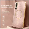 Phonesta Luxury Carbon Fiber Back Cover hoesje met MagSafe voor Samsung Galaxy A16 - Roze 1