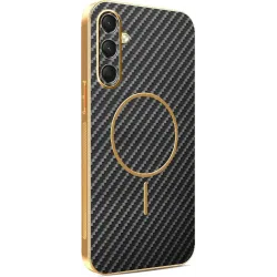 Phonesta Luxury Carbon Fiber Back Cover hoesje met MagSafe voor Samsung Galaxy A16 - Zwart