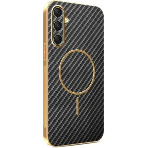 Phonesta Luxury Carbon Fiber Back Cover hoesje met MagSafe voor Samsung Galaxy A16 - Zwart