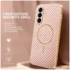 Phonesta Luxury Carbon Fiber Back Cover hoesje met MagSafe voor Samsung Galaxy A36 - Roze 1