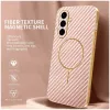 Phonesta Luxury Carbon Fiber Back Cover hoesje met MagSafe voor Samsung Galaxy A56 - Roze 1