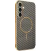 Phonesta Luxury Carbon Fiber Back Cover hoesje met MagSafe voor Samsung Galaxy S24 FE - Bruin 0