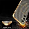 Phonesta Luxury Carbon Fiber Back Cover hoesje met MagSafe voor Samsung Galaxy S24 FE - Bruin 6