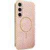 Phonesta Luxury Carbon Fiber Back Cover hoesje met MagSafe voor Samsung Galaxy S24 FE - Roze 0