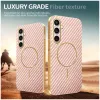 Phonesta Luxury Carbon Fiber Back Cover hoesje met MagSafe voor Samsung Galaxy S24 FE - Roze 3
