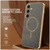 Phonesta Luxury Carbon Fiber Back Cover hoesje met MagSafe voor Samsung Galaxy S25 Plus/S24 Plus - Bruin 1