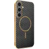 Phonesta Luxury Carbon Fiber Back Cover hoesje met MagSafe voor Samsung Galaxy S25 Plus/S24 Plus - Zwart 0