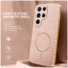 Phonesta Luxury Carbon Fiber Back Cover hoesje met MagSafe voor Samsung Galaxy S25 Ultra - Roze 1
